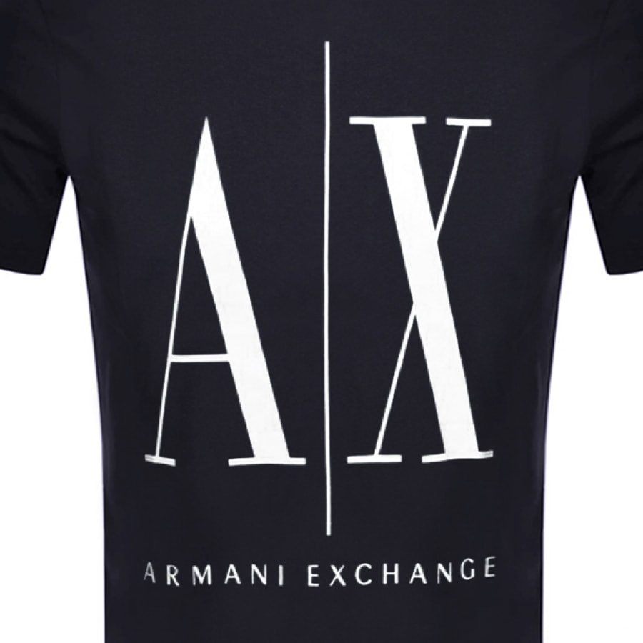 Alternative Image for ProductArmani Exchange Crew Neck Logo T Shirt Navy3